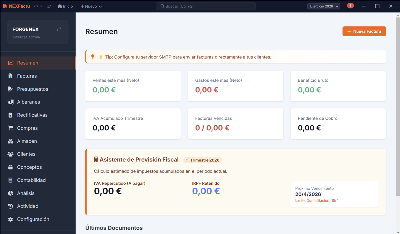 Interfaz Facturación